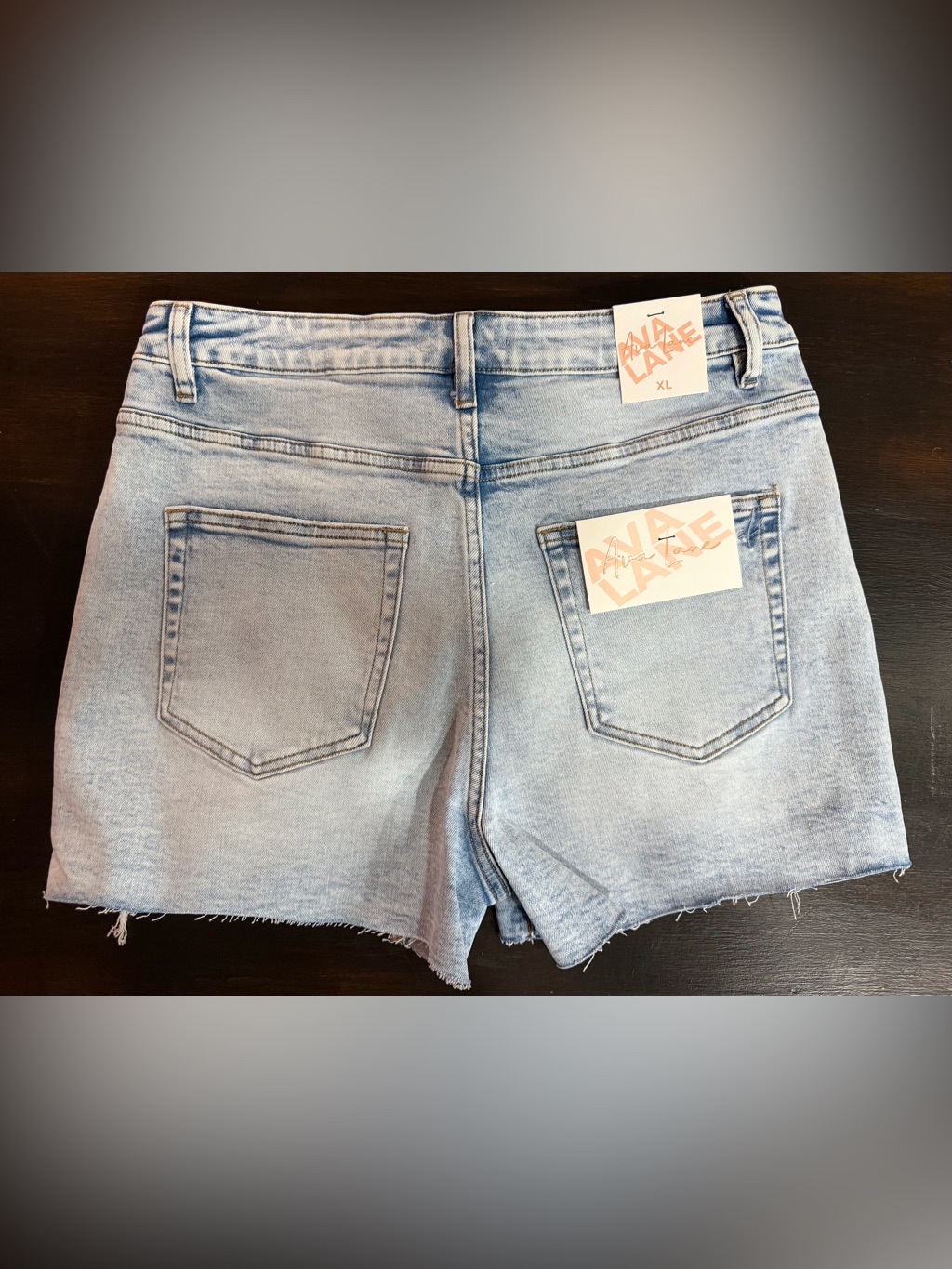 Nwt Ava Lane Xl High-Rise Tummy Control Distressed Denim Shorts — image 7 of 8